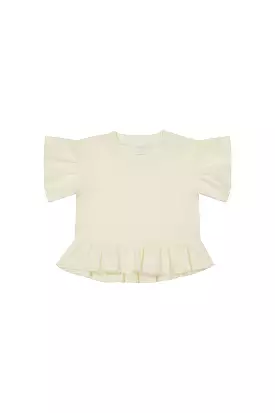 JAMIE KAY Pima Cotton Courtney Ruffle Top - Egret