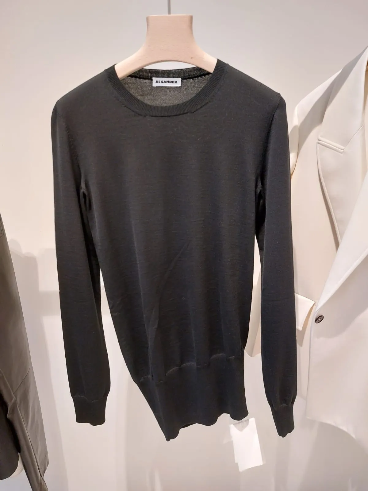 Jil Sander  |Long Sleeves Plain Outlet V-neck & Crew neck