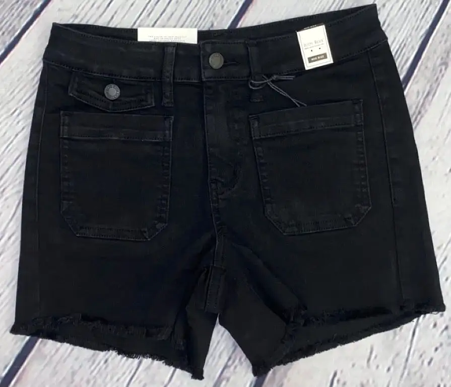 Judy Blue Black Cargo Patch Pocket Shorts