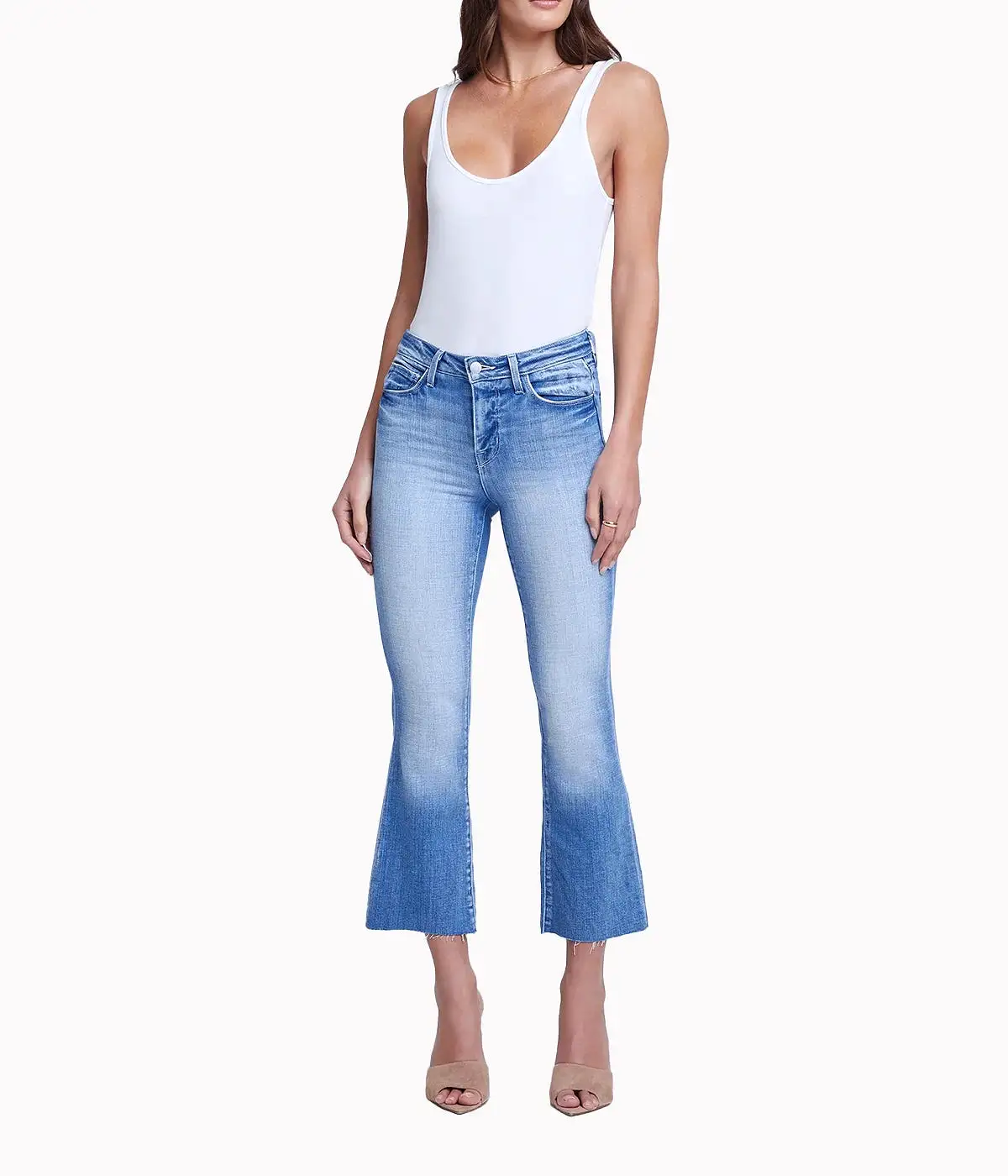 Kendra High Rise Jean Crop Flare in Balboa