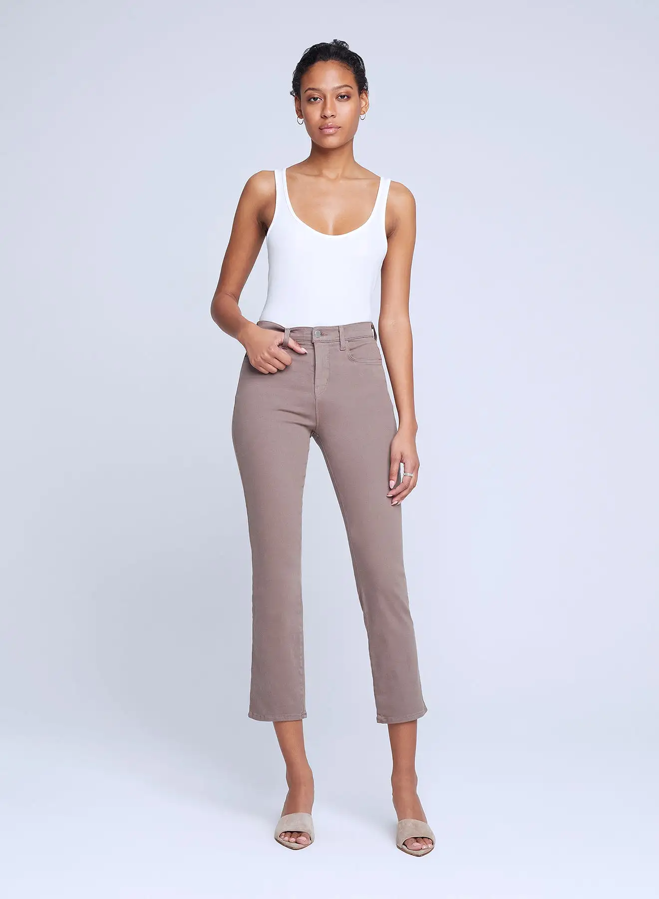 L’agence - Alexia H/R Crop Cigarette Jean - Deep Taupe