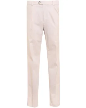 Light Beige Cotton Blend Single Pleat Trouser