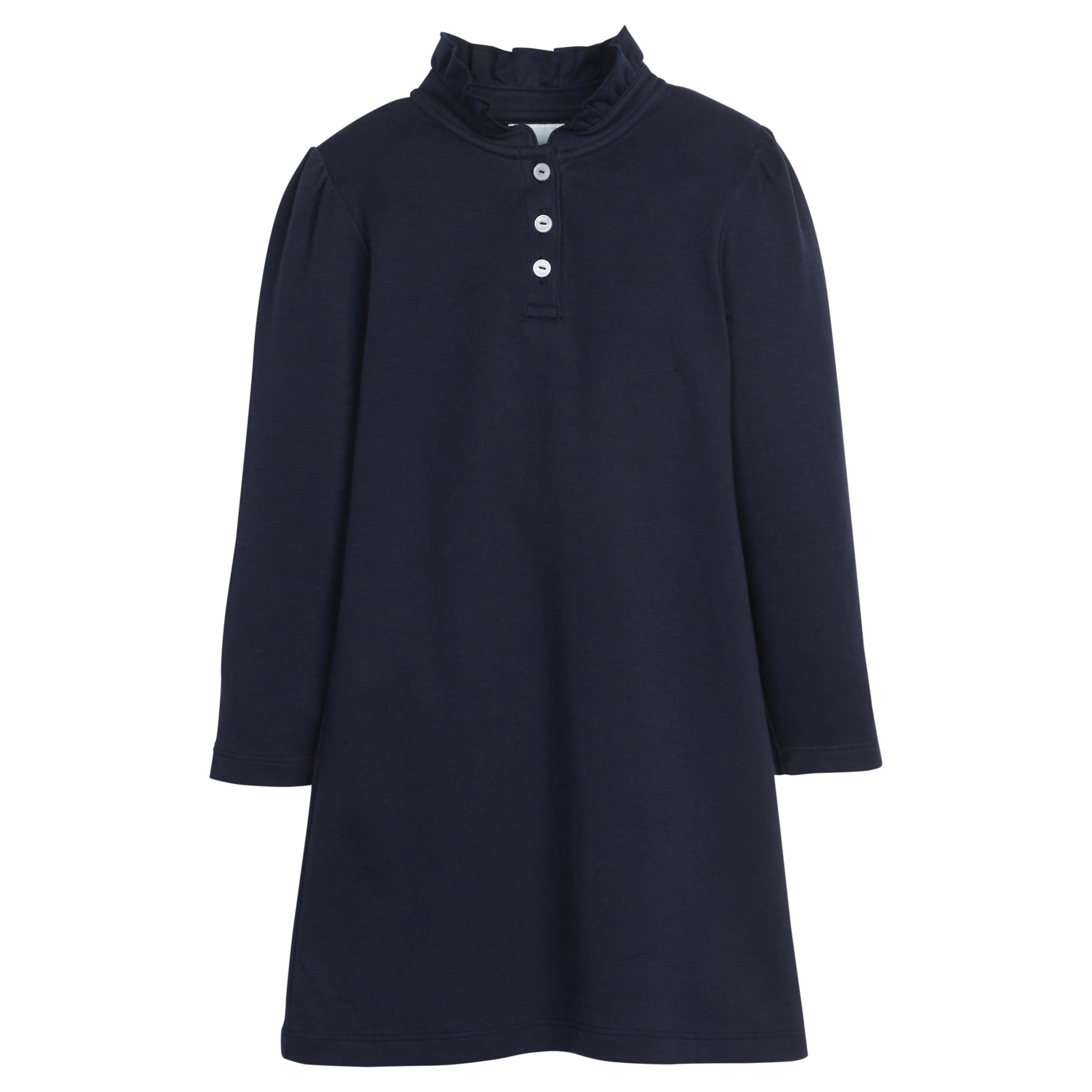 Long Sleeve Hastings Polo Dress- Navy