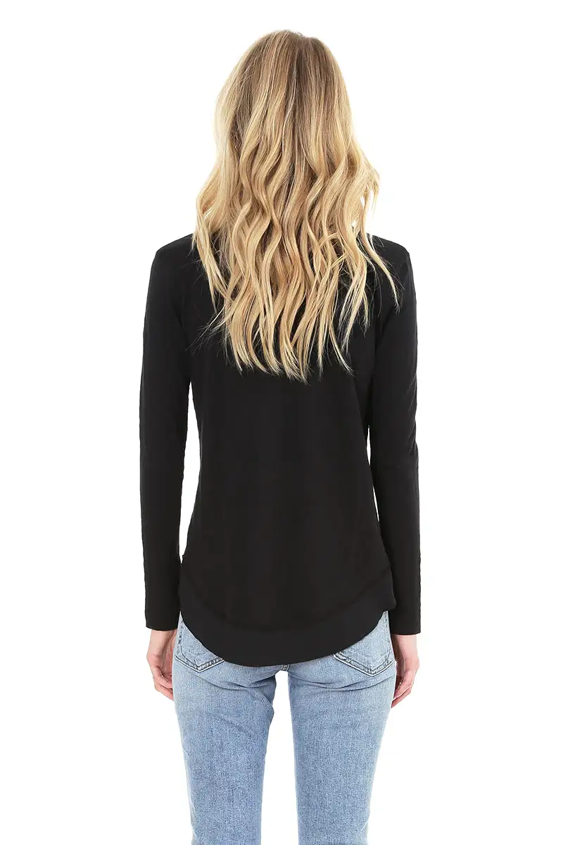 Long Sleeve Round Hem Tee