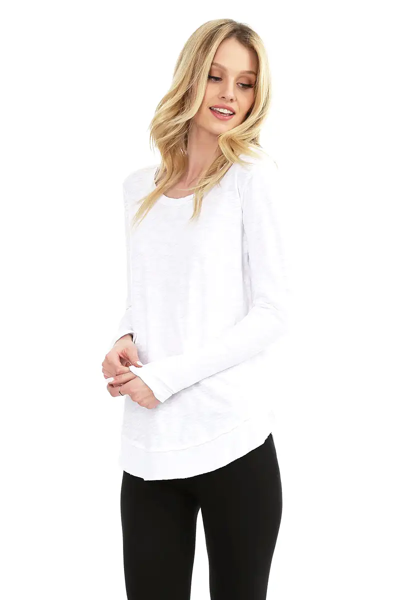 Long Sleeve Round Hem Tee