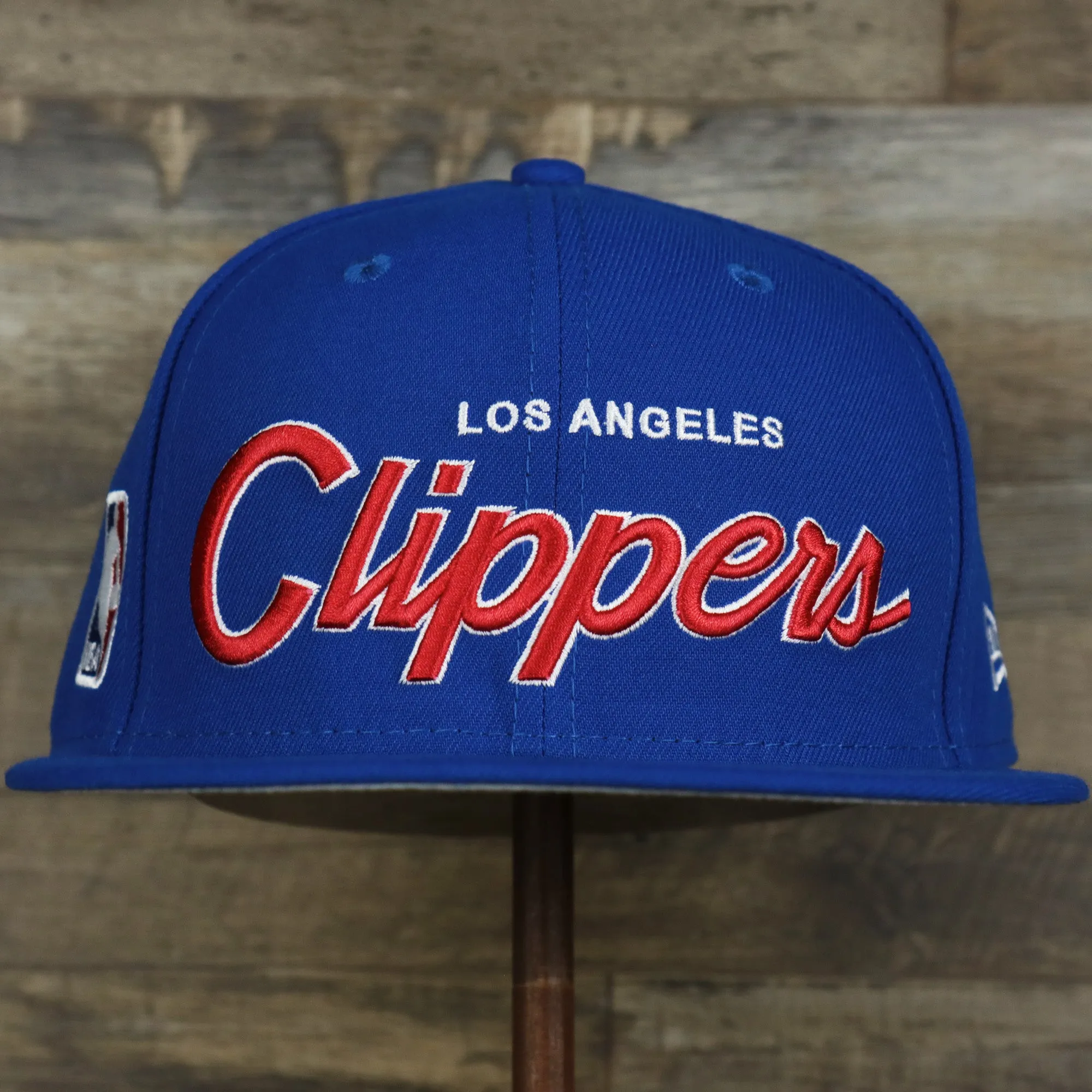 Los Angeles Clippers NBA Script Up Side Patch 9Fifty Snapback with Gray Undervisor | Blue OSFM