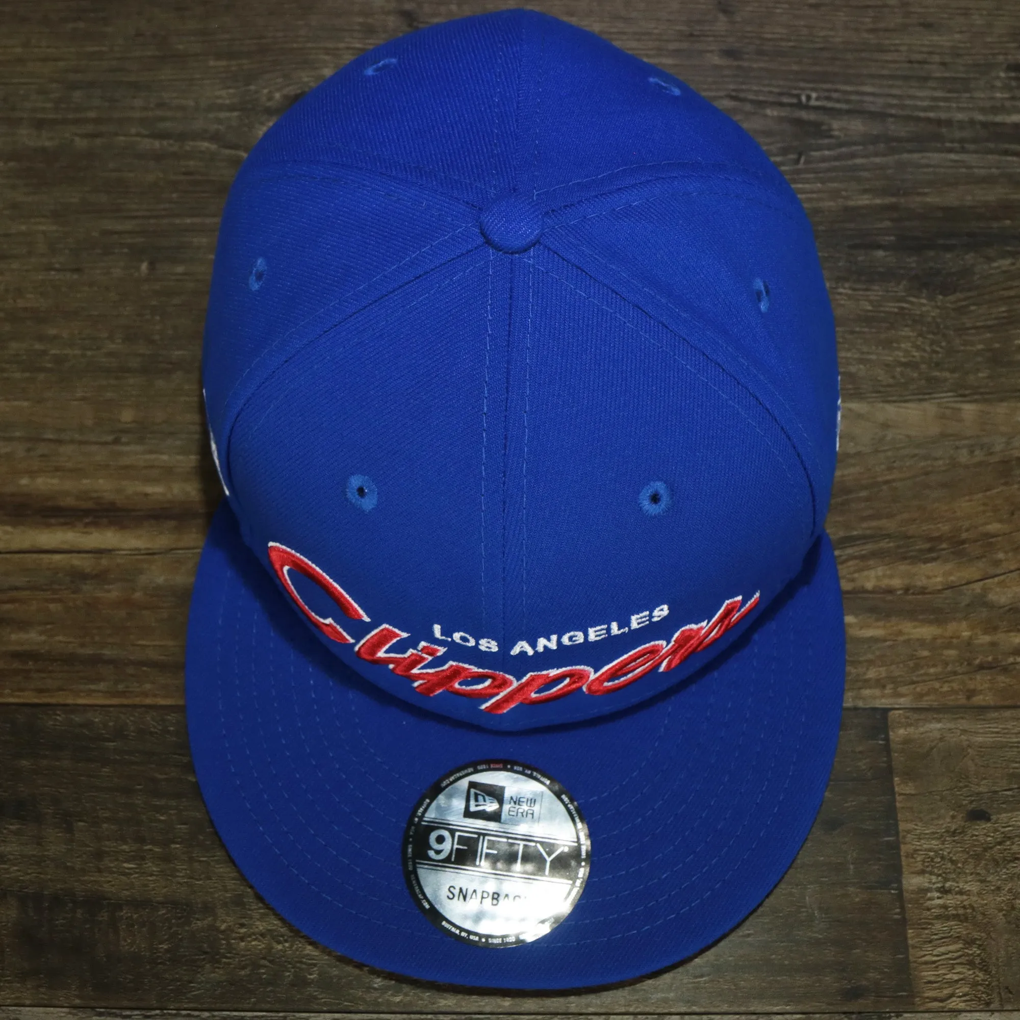 Los Angeles Clippers NBA Script Up Side Patch 9Fifty Snapback with Gray Undervisor | Blue OSFM