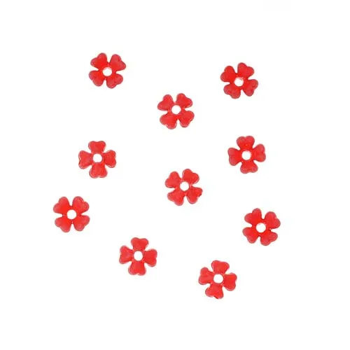 Lucite Babys Breath Tiny Flowers Matte Red Light Weight 6mm (10 pcs)