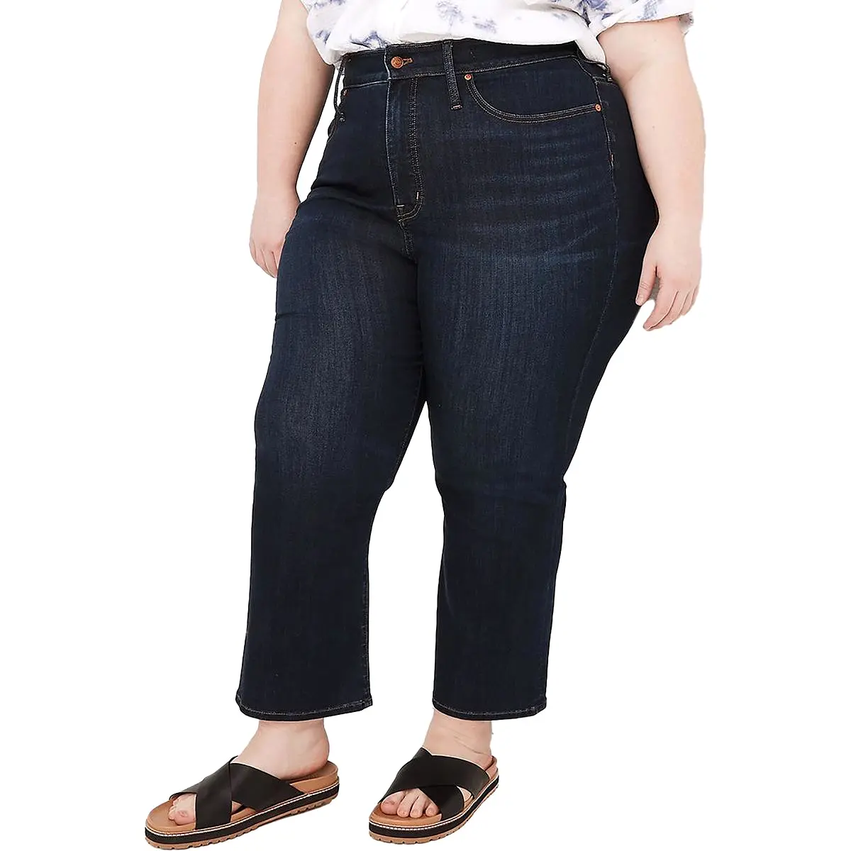 Madewell Womens Plus Tencel Curvy Cropped Jeans