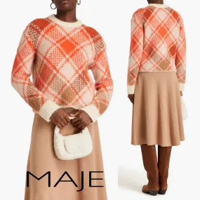 maje  |Casual Style Nylon Long Sleeves Office Style Elegant Style