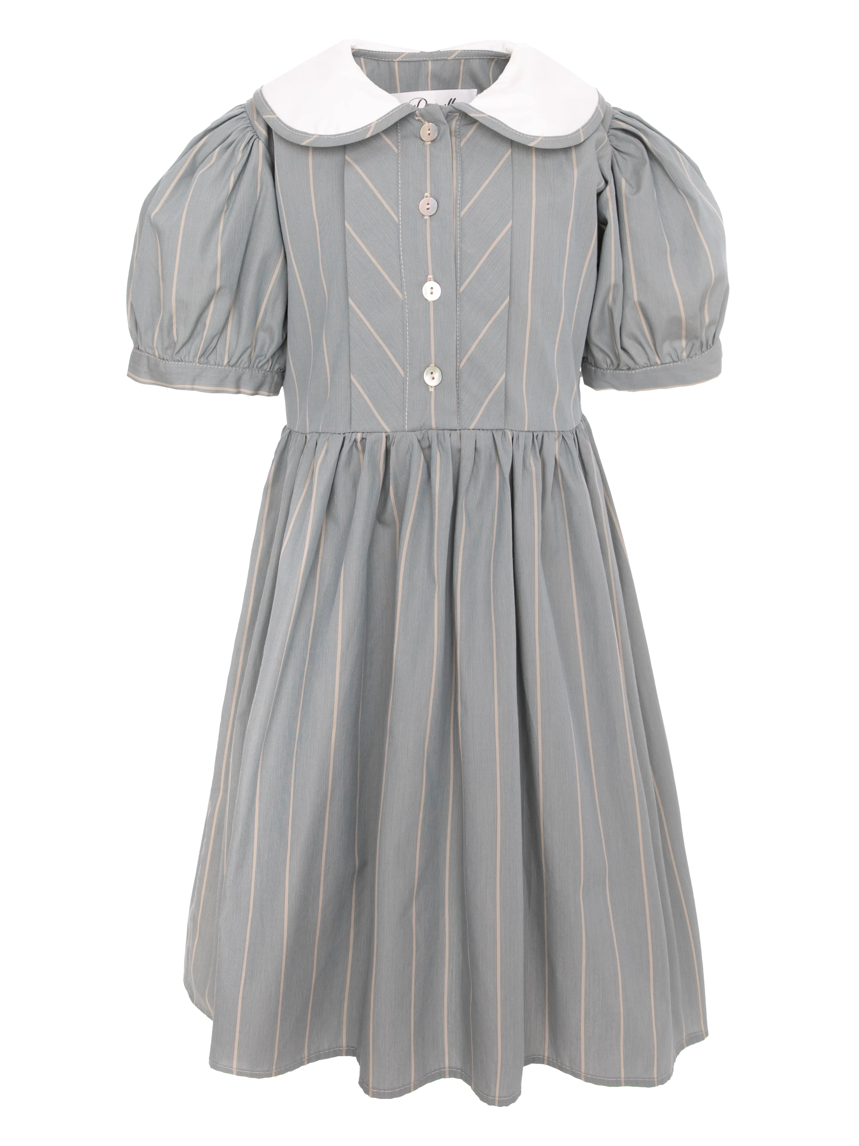 MATHILDA DRESS-PALE GREEN WITH WHITE COLLAR