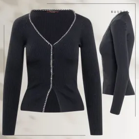 Max Mara Studio  |Wool Silk Rib Blended Fabrics Long Sleeves Elegant Style