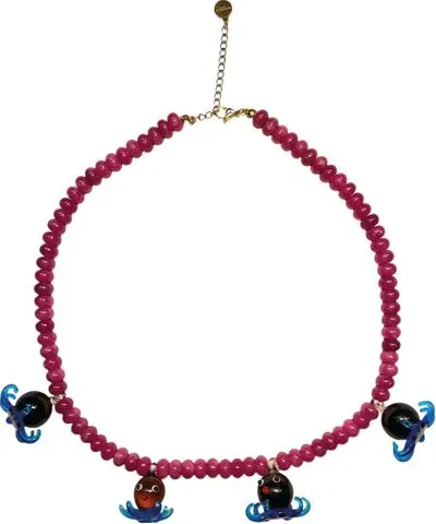 Minerva Brand Women's Pink / Purple / Blue Cuttlefish Necklace