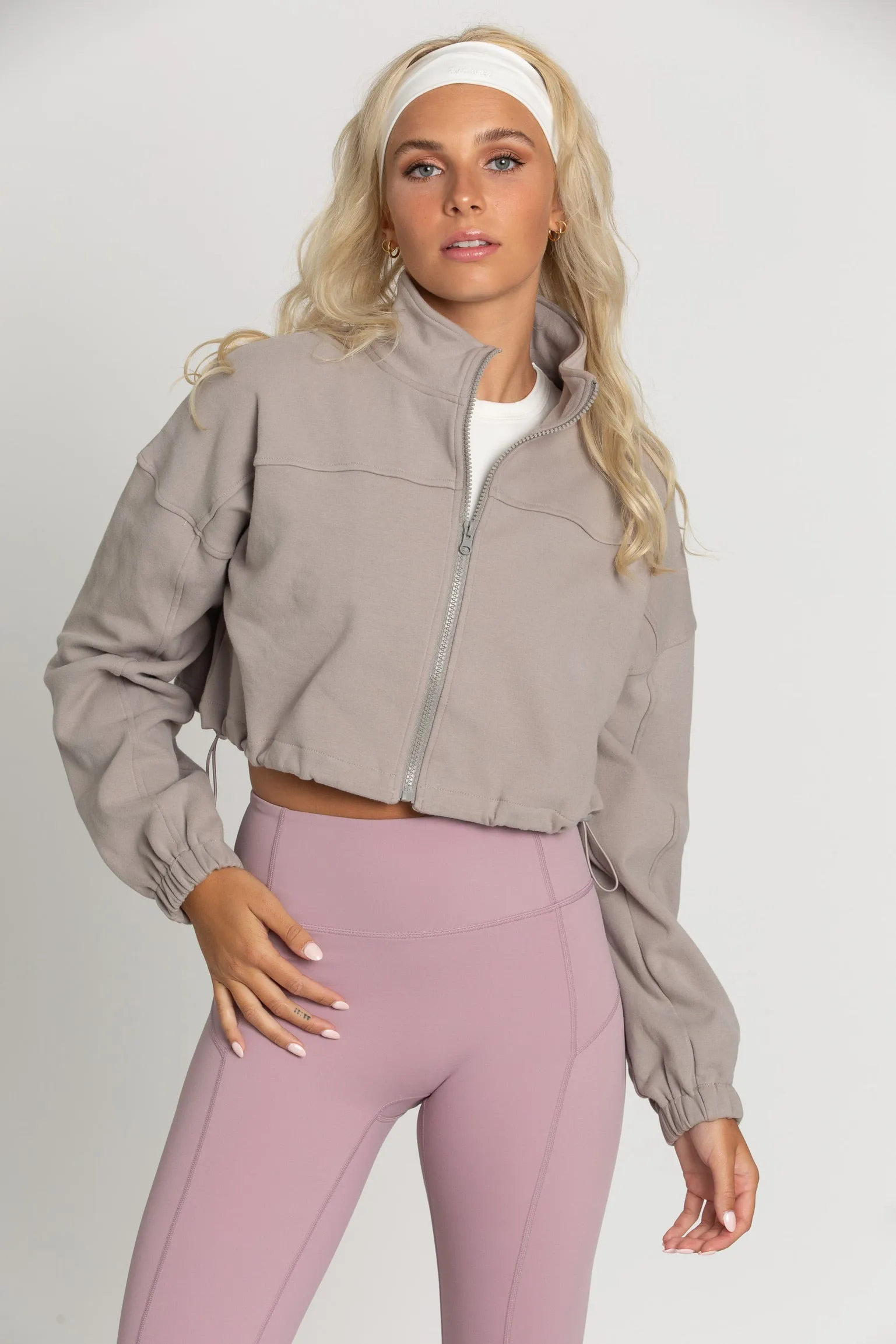 Misty Cinched Zip-Up Jacket