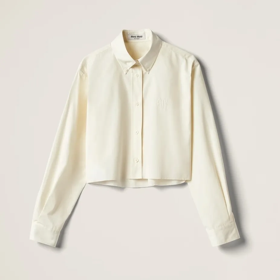 MiuMiu  |Casual Style Long Sleeves Plain Cotton Office Style