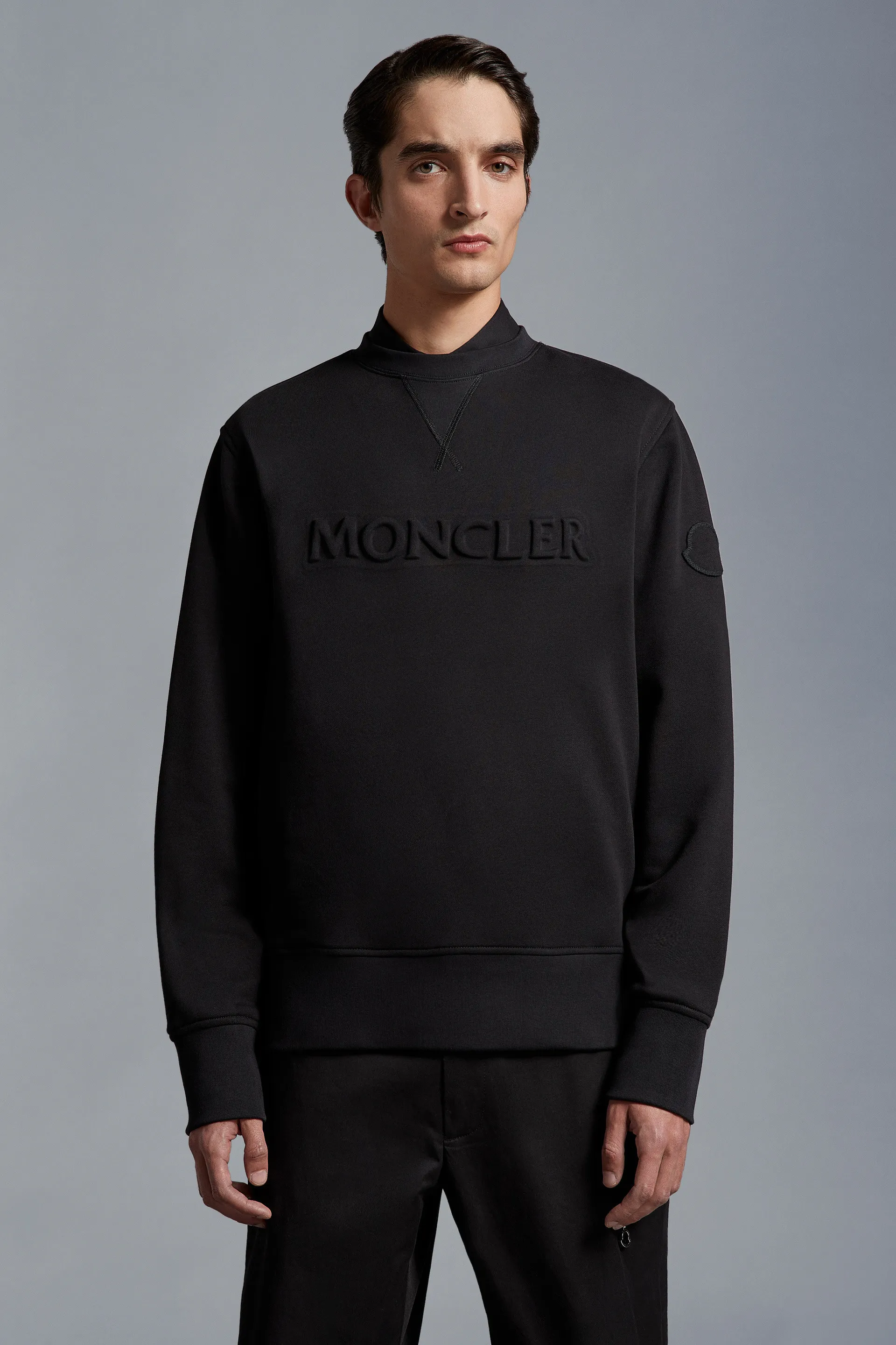 MONCLER  |Crew Neck Street Style Long Sleeves Logo