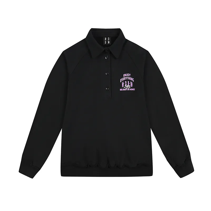 MR. ENJOY DA MONEY  |Unisex Street Style Long Sleeves Polos