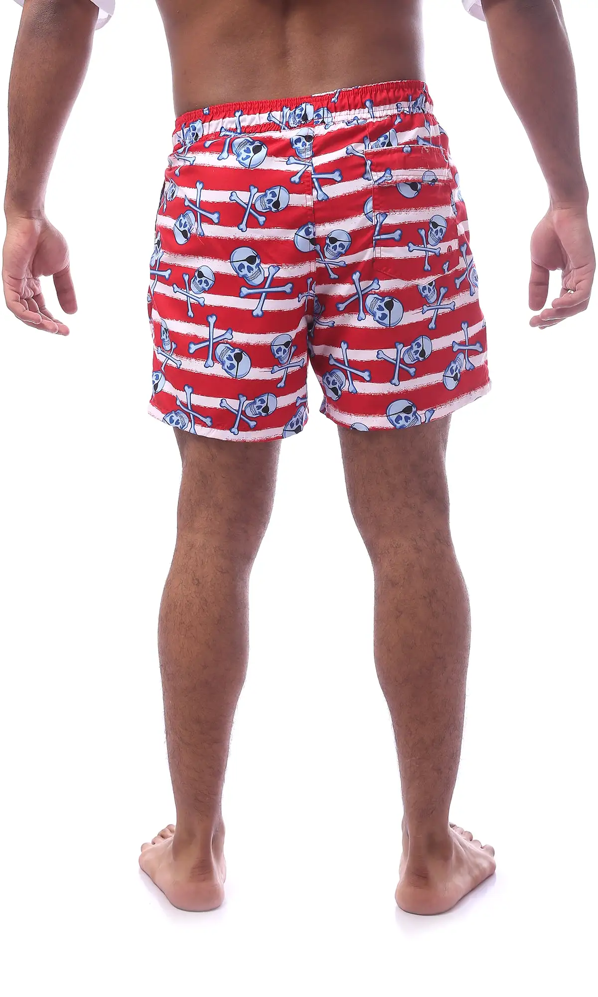 O167853 Printed Swim Shorts With Elastic Waist & Drawstring