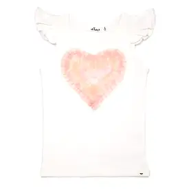 oh baby! Cotton Flutter Tank - Tulle Pastel Rainbow Heart - Cream