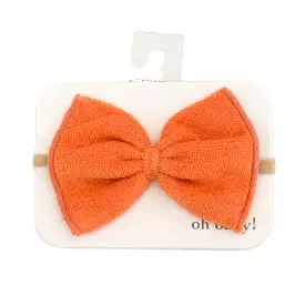 oh baby! Cotton Terry Bow Nylon Headband - Dreamsicle