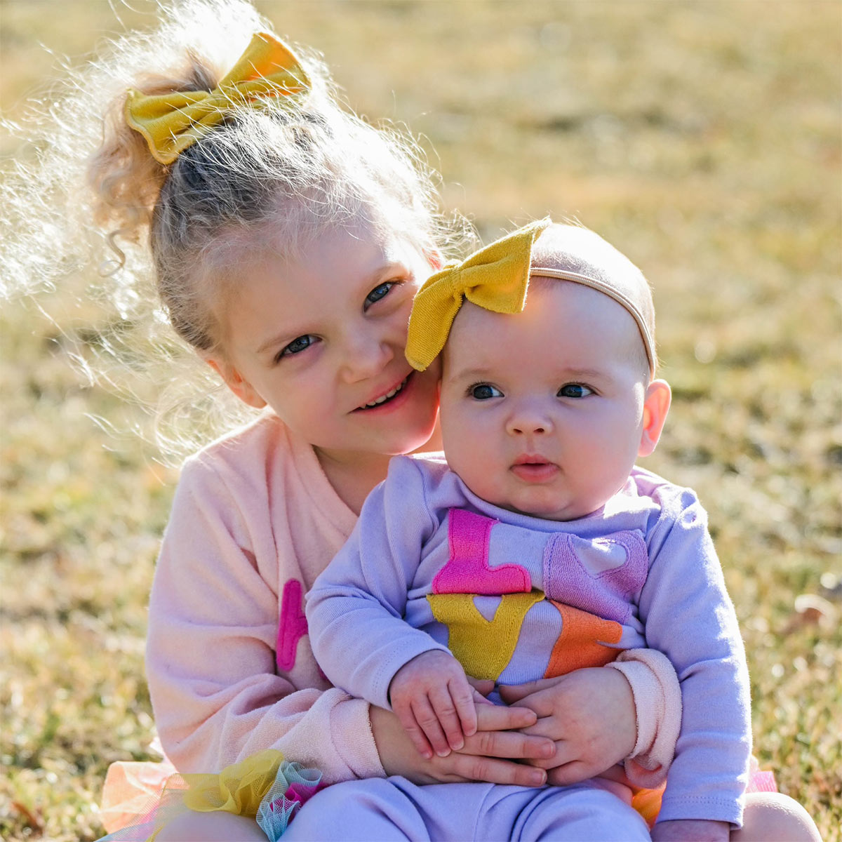 oh baby! Cotton Terry Bow Nylon Headband - Golden