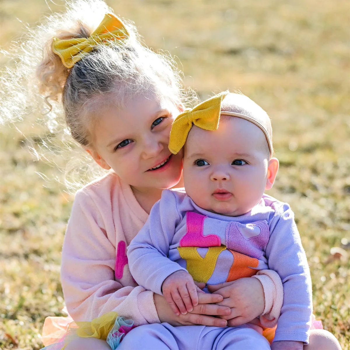 oh baby! Cotton Terry Bow Nylon Headband - Golden