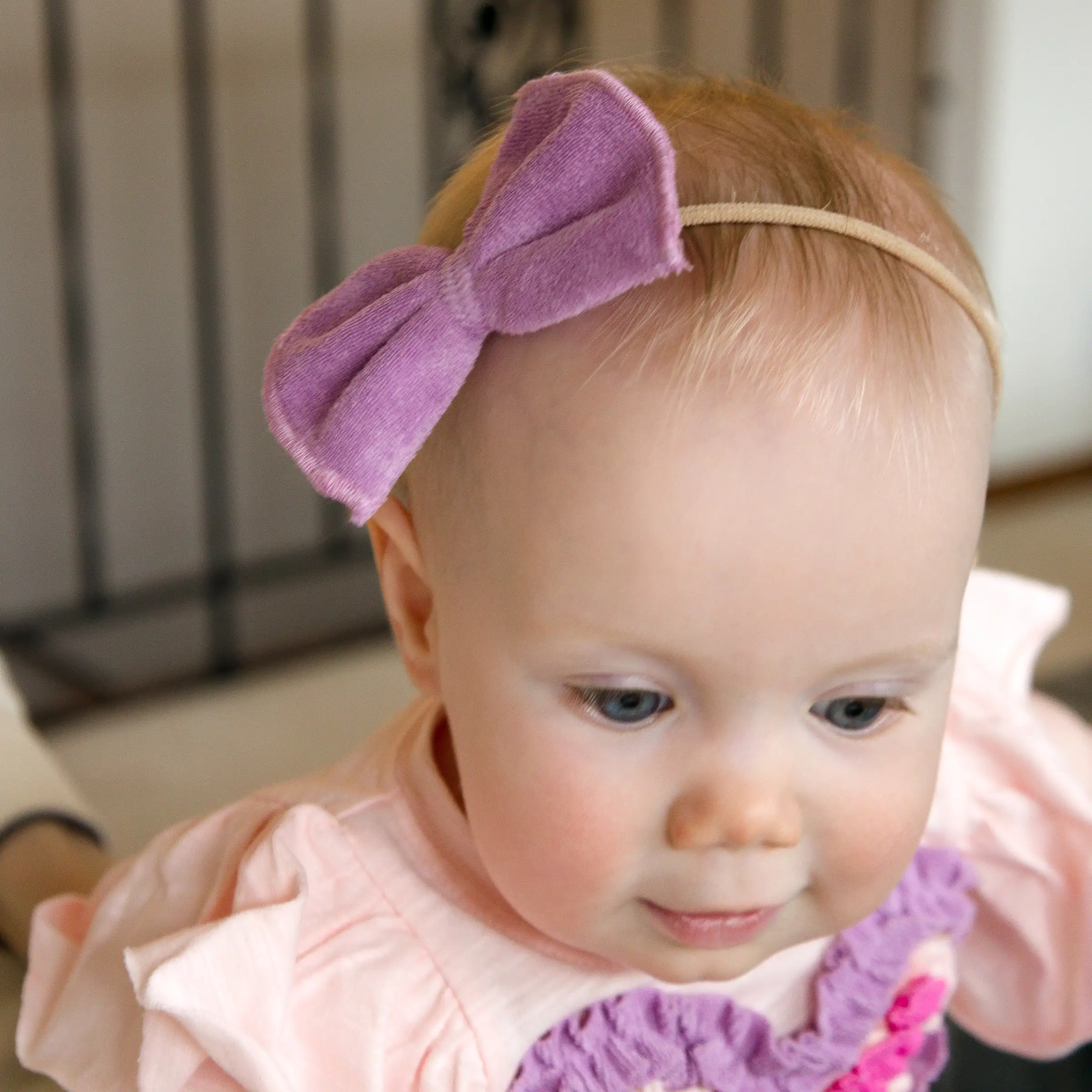 oh baby! Cotton Terry Bow Nylon Headband - Orchid