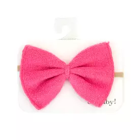 oh baby! Cotton Terry Bow Nylon Headband - Watermelon