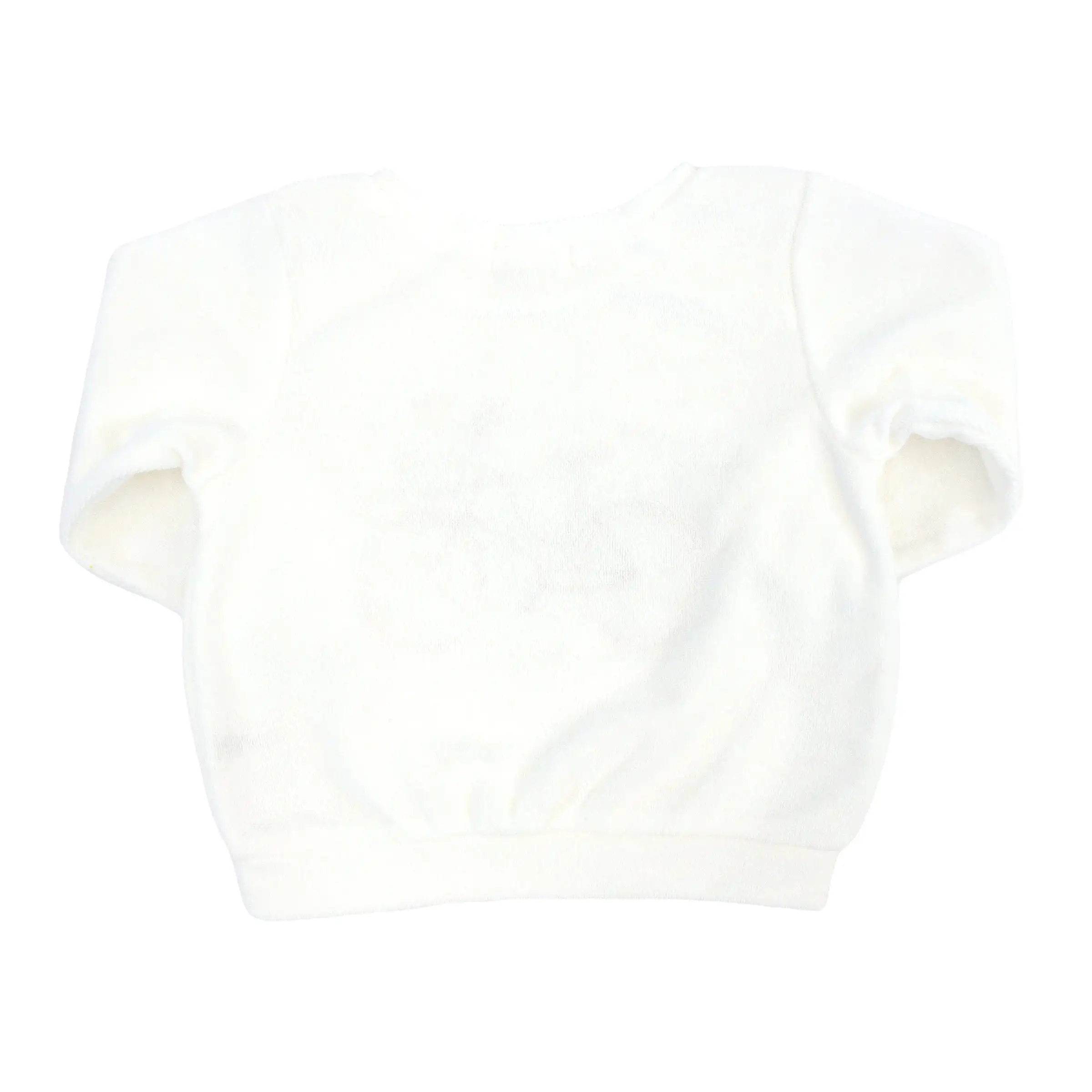 oh baby! Cotton Terry Boxy Sweatshirt - Bicycle Puppy Basket Applique - Snow