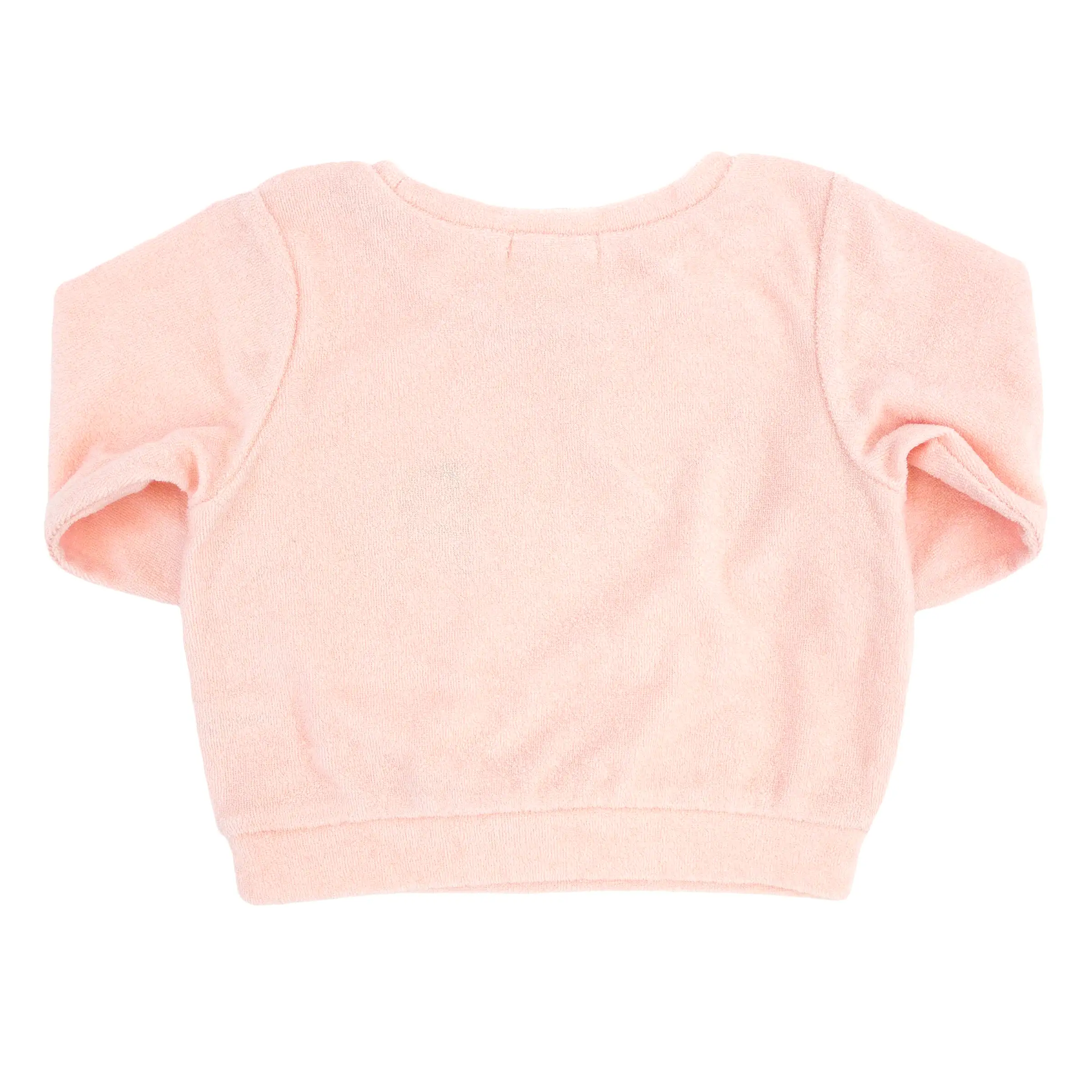 oh baby! Cotton Terry Boxy Sweatshirt - Rainbow happy Applique - Pale Pink