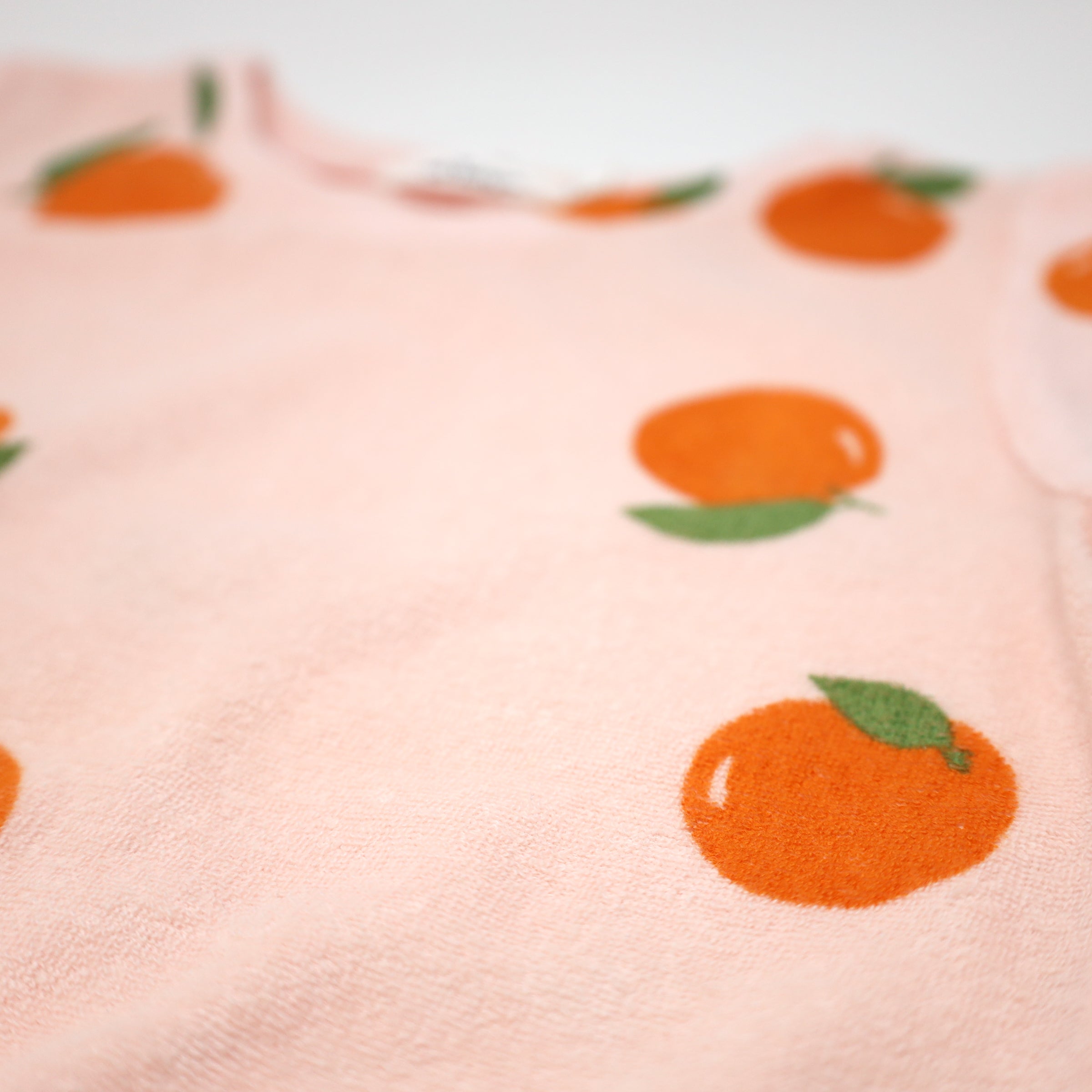 oh baby! Cotton Terry Brooklyn Boxy Sweatshirt - Oranges Print - Pale Pink