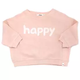 oh baby! Cotton Terry Slouch Boxy Sweatshirt - happy Applique - Peachy