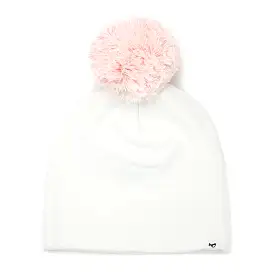 oh baby! Pale Pink Pom Hat - Cream