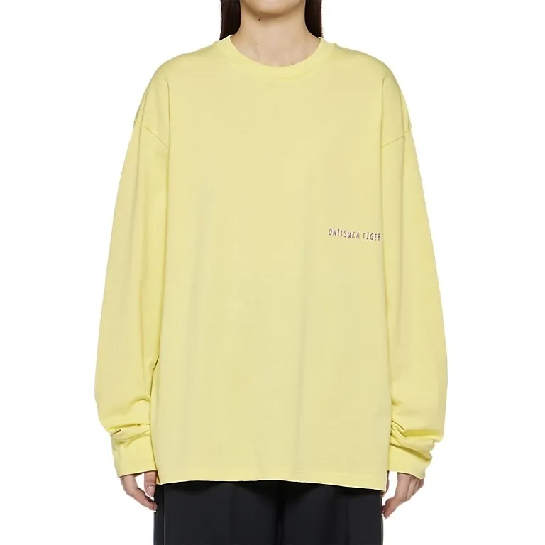 Onitsuka Tiger  |Unisex Street Style Long Sleeves Cotton Oversized Shirts