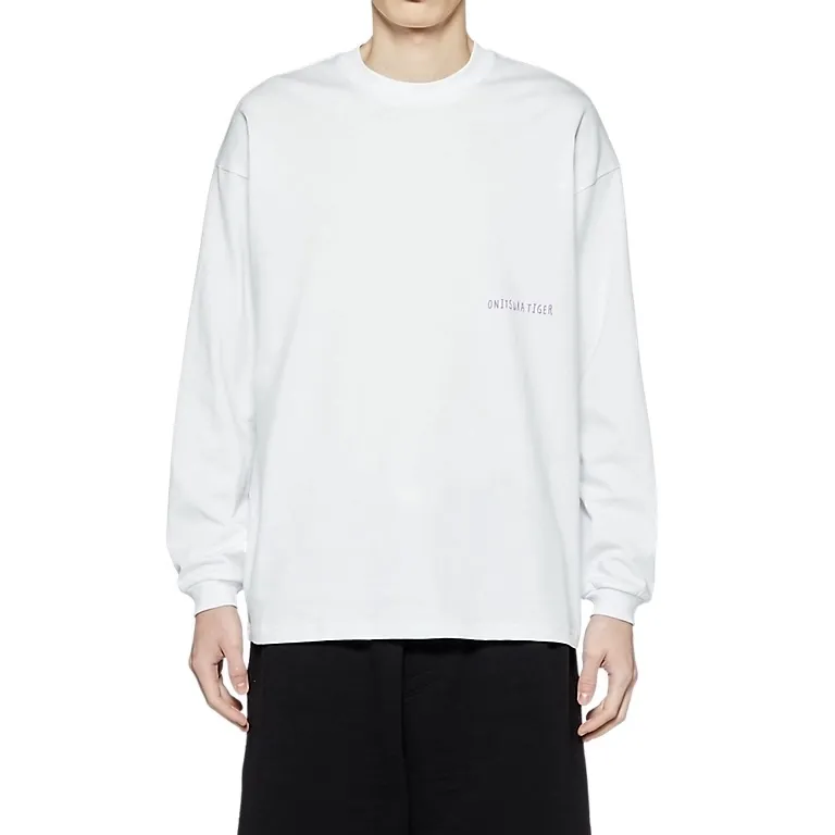 Onitsuka Tiger  |Unisex Street Style Long Sleeves Cotton Oversized Shirts