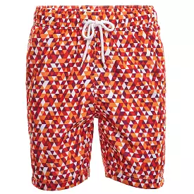 Orange Geo Print Board Short