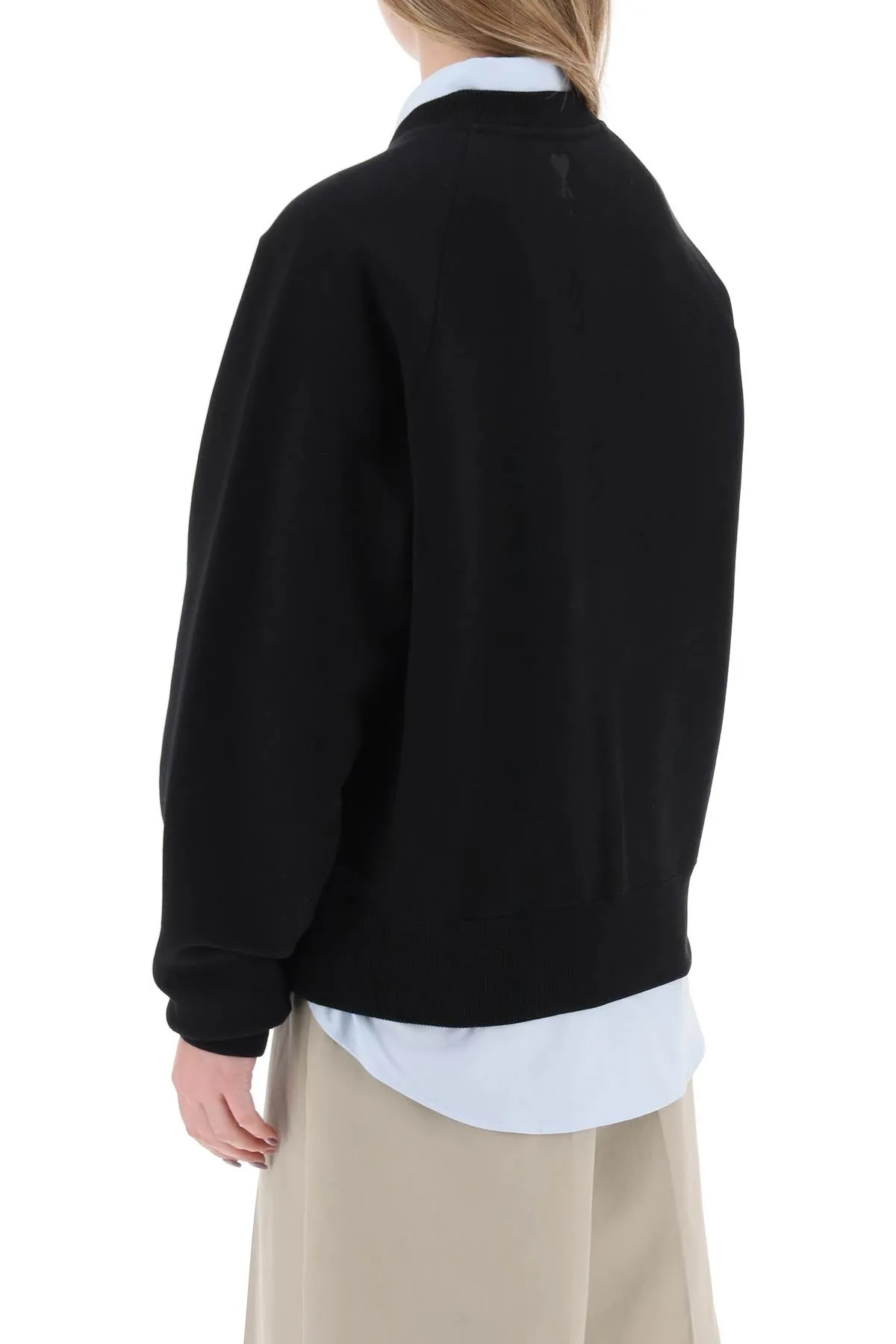 organic cotton crewneck sweatshirt USW024 747 NOIR