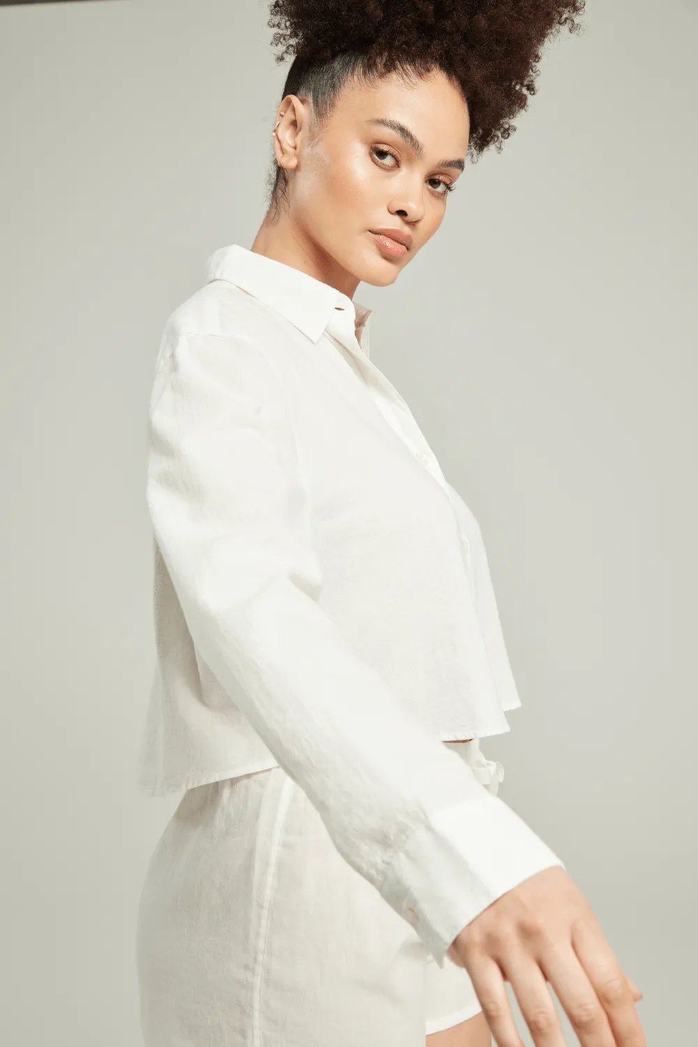 Organic Cotton Cropped PJ Shirt