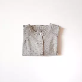 Organic cotton knit cardigan Maja-Light grey