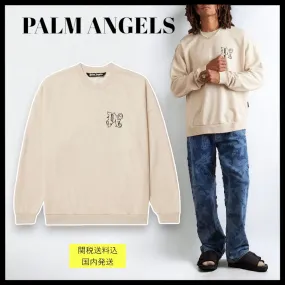 Palm Angels  |Unisex Linen Street Style U-Neck Long Sleeves Plain Cotton