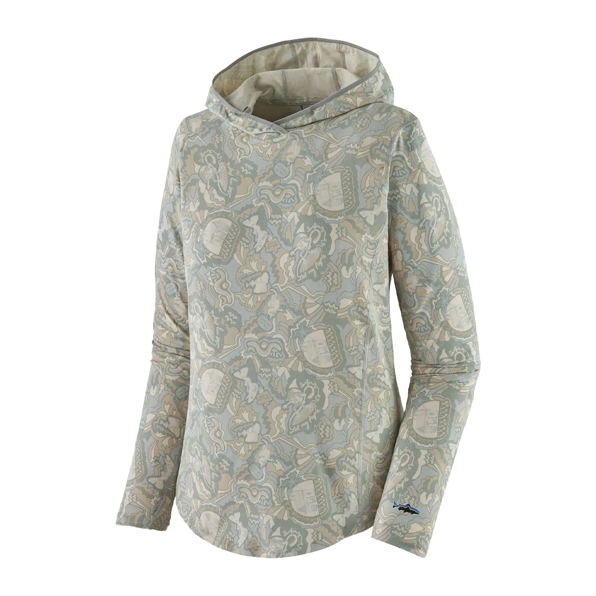 Patagonia Women's Tropic Comfort Natural Hoody Armadillo and Friends: Sleet Green