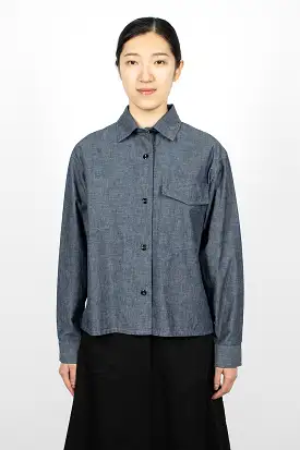 Patch Pocket Denim Canvas Shirt