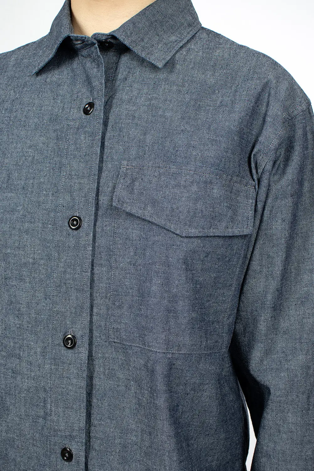 Patch Pocket Denim Canvas Shirt