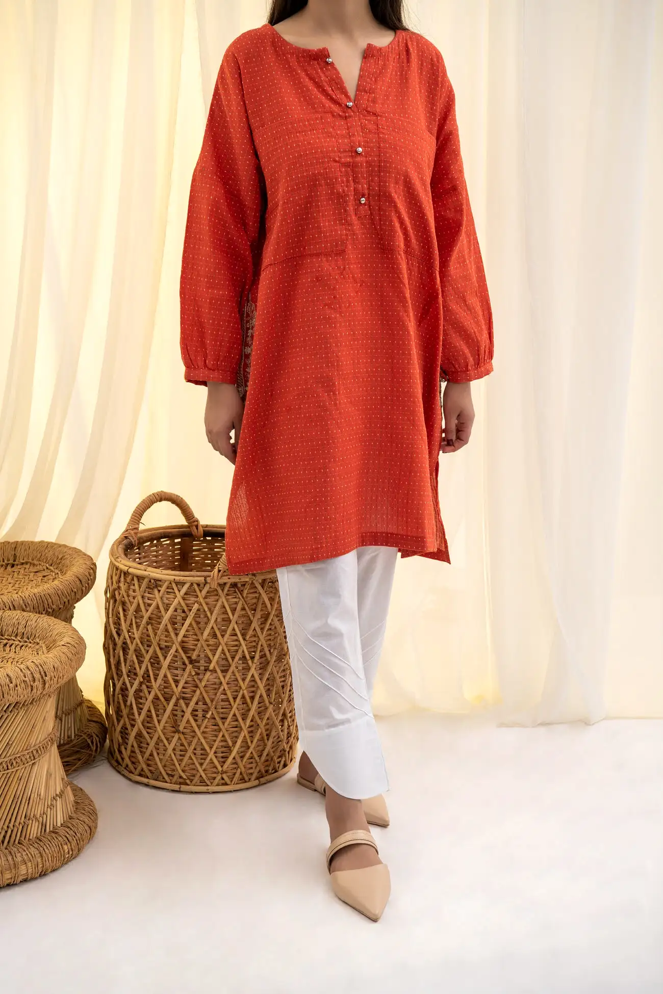 PATCH POCKET EMBROIDRED KURTA