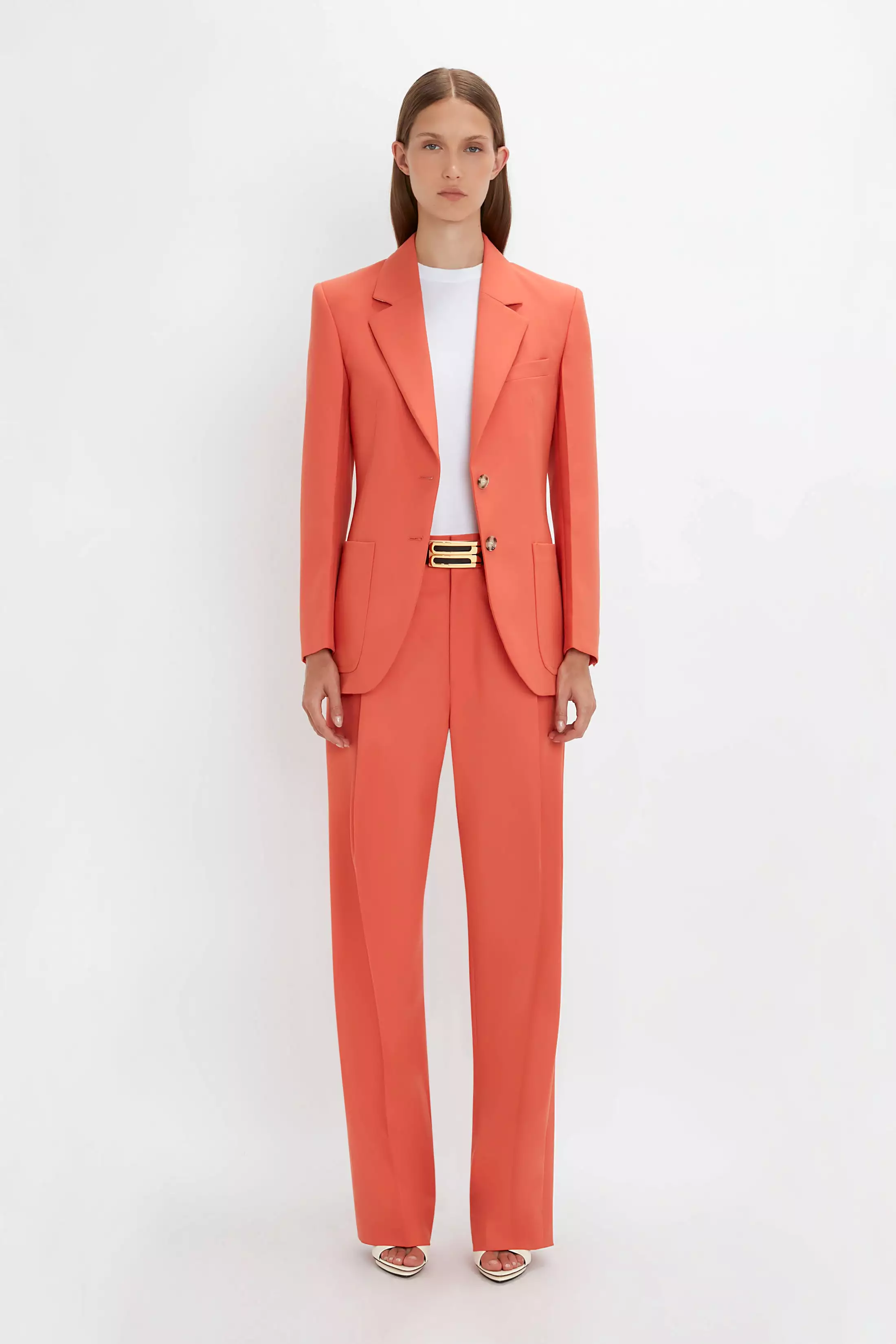 Patch Pocket Jacket In Papaya