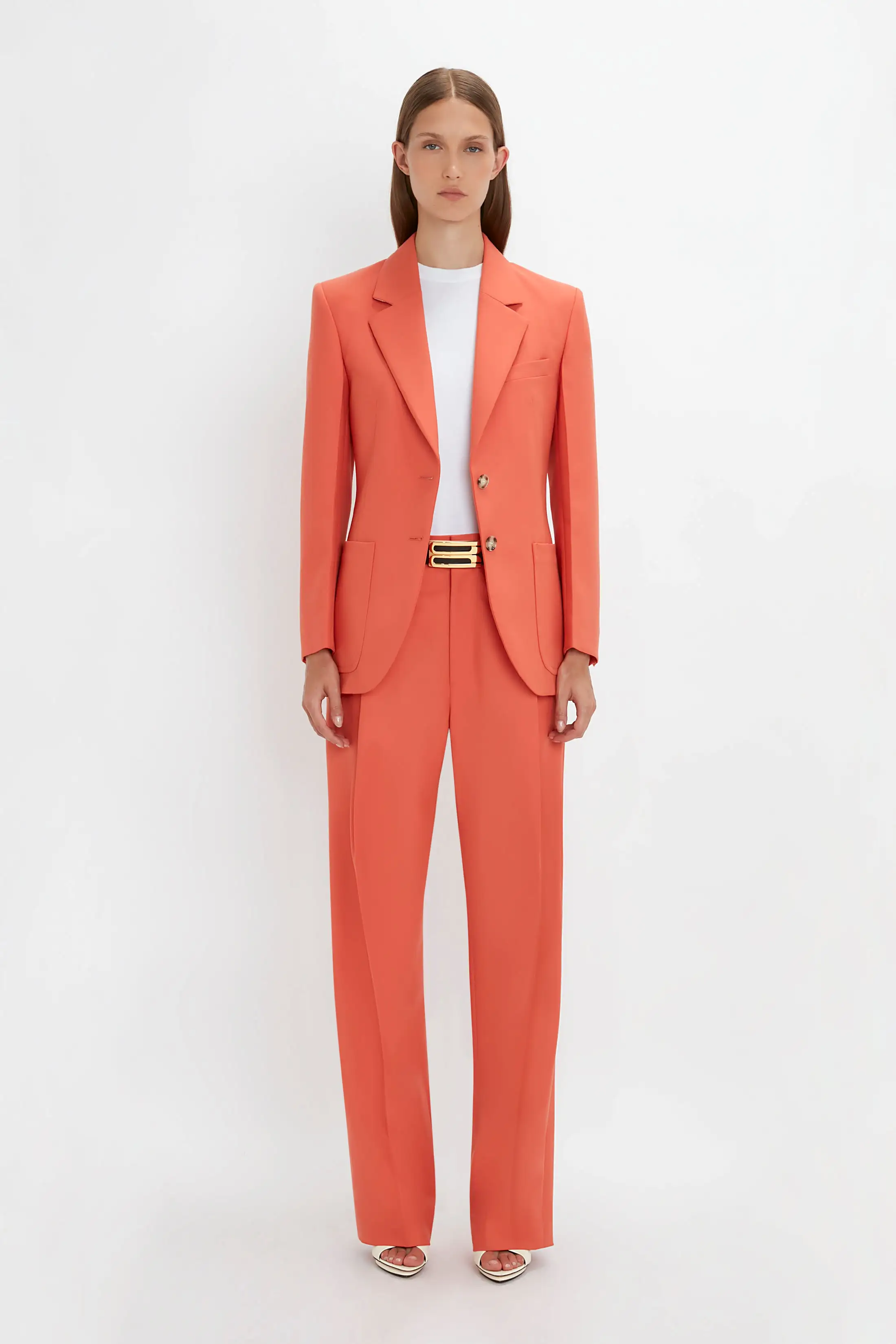 Patch Pocket Jacket In Papaya