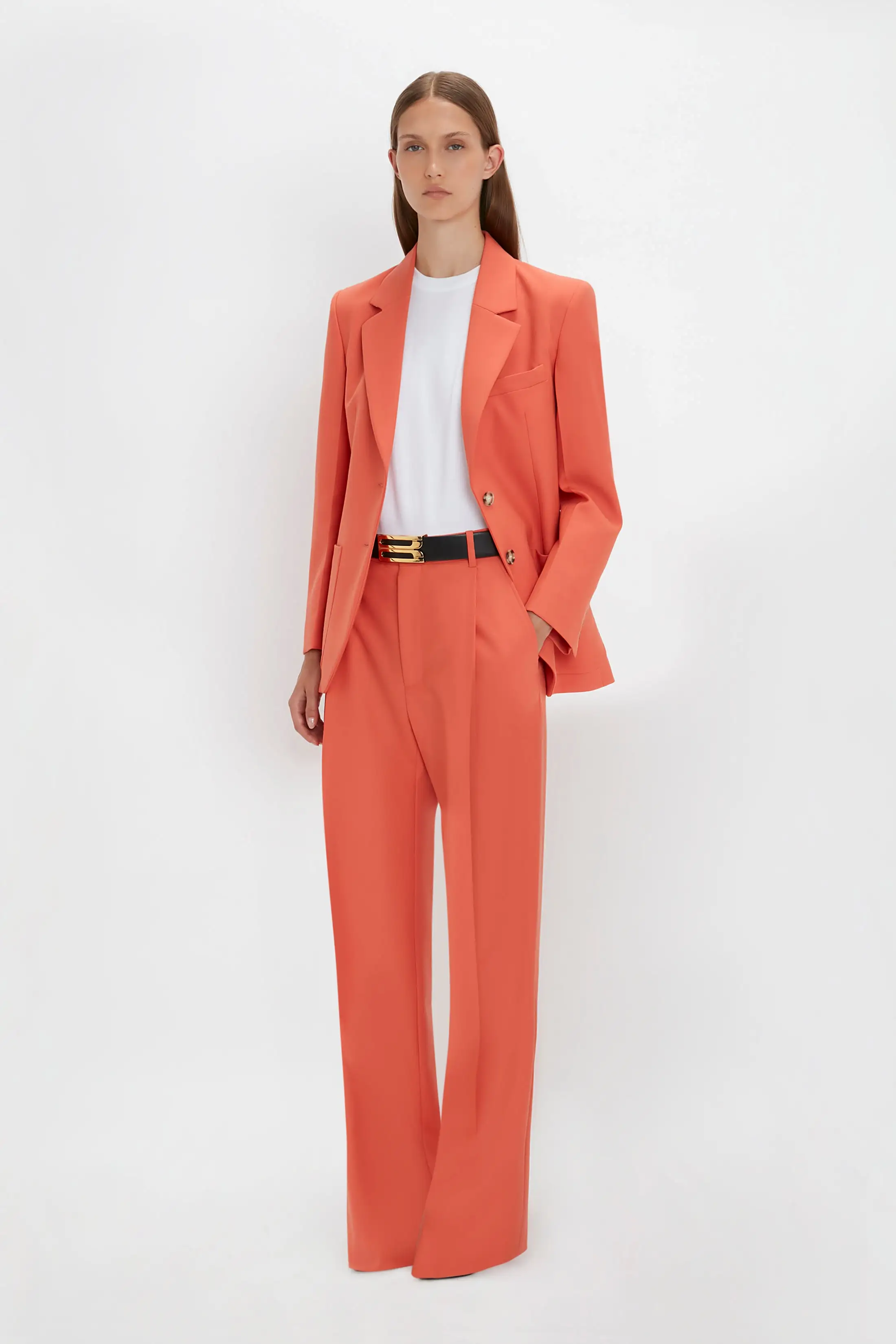 Patch Pocket Jacket In Papaya