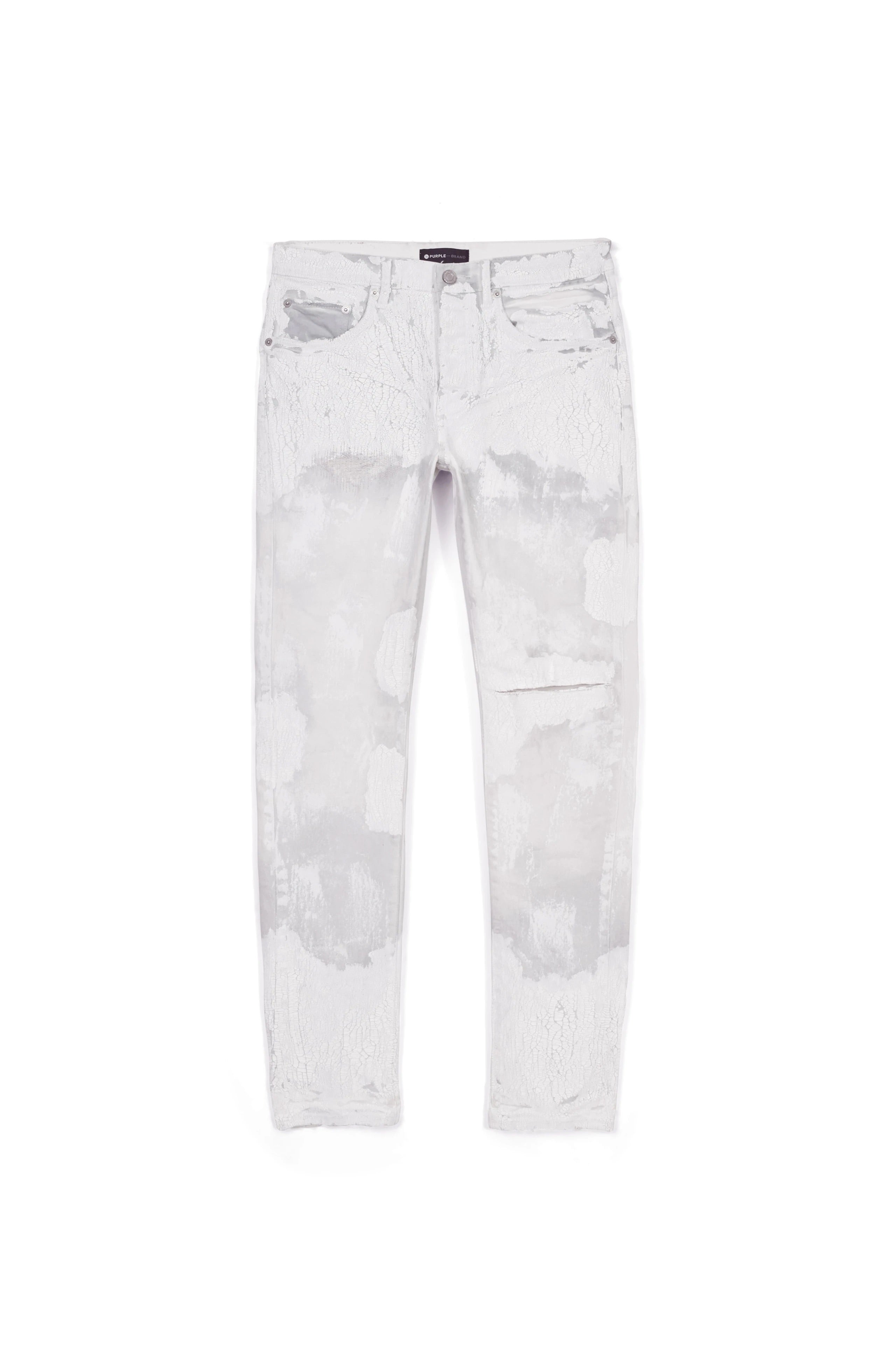 Purple Brand Faded Ecru Crackle Jeans