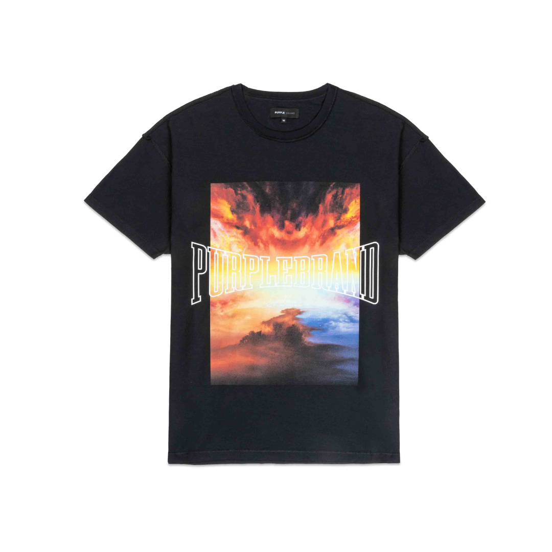 Purple Brand Fire In The Sky T-shirt (Black) -  P101-JSBW224