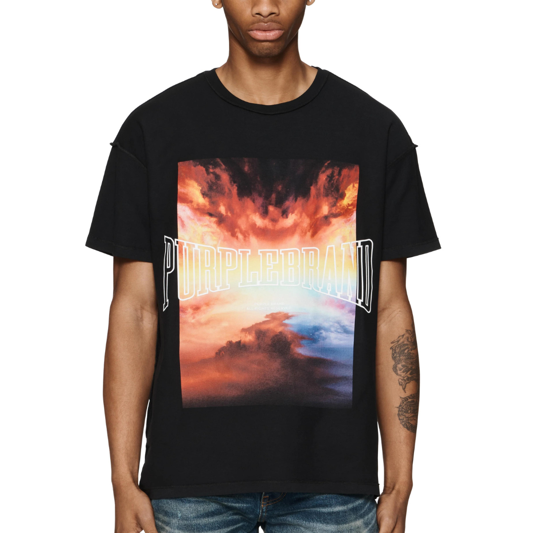 Purple Brand Fire In The Sky T-shirt (Black) -  P101-JSBW224